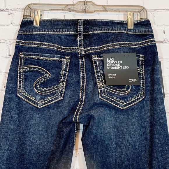 Silver Jeans Suki Curvy Fit Mid Rise Straight Leg NWT - Picture 6 of 9